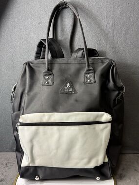 Tuff Togs Convertible Backpack Diaper Bag Large Travel Shoulder Tote Black Gray